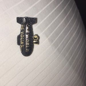 Scarface blimp GLD black diamond pendant 24k chain